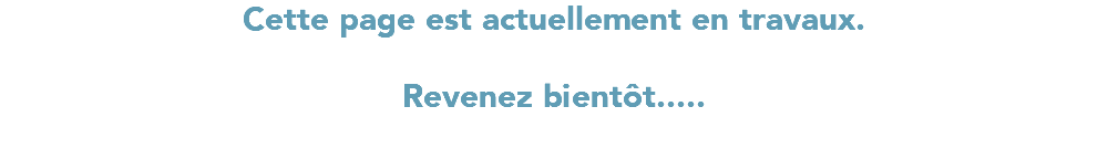 Cette page est actuellement en travaux. Revenez bientôt.....